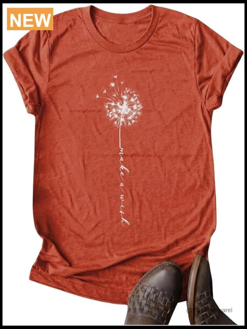 Graphic Dandelion Tee Short Sleeve Cotton Blend Crewneck